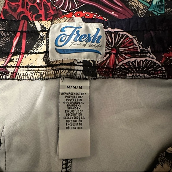 NWT FRESH PRINTS OF BEL-AIR BY DRILL CLOTHING Skull Mushroom Graphic Swim Short - Picture 7 of 8